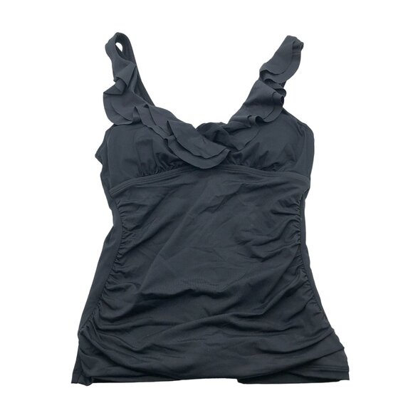 Lauren Ralph Lauren Hidden Underwire Support Ruffle Tankini Swimsuit Black 4 - Picture 4 of 8